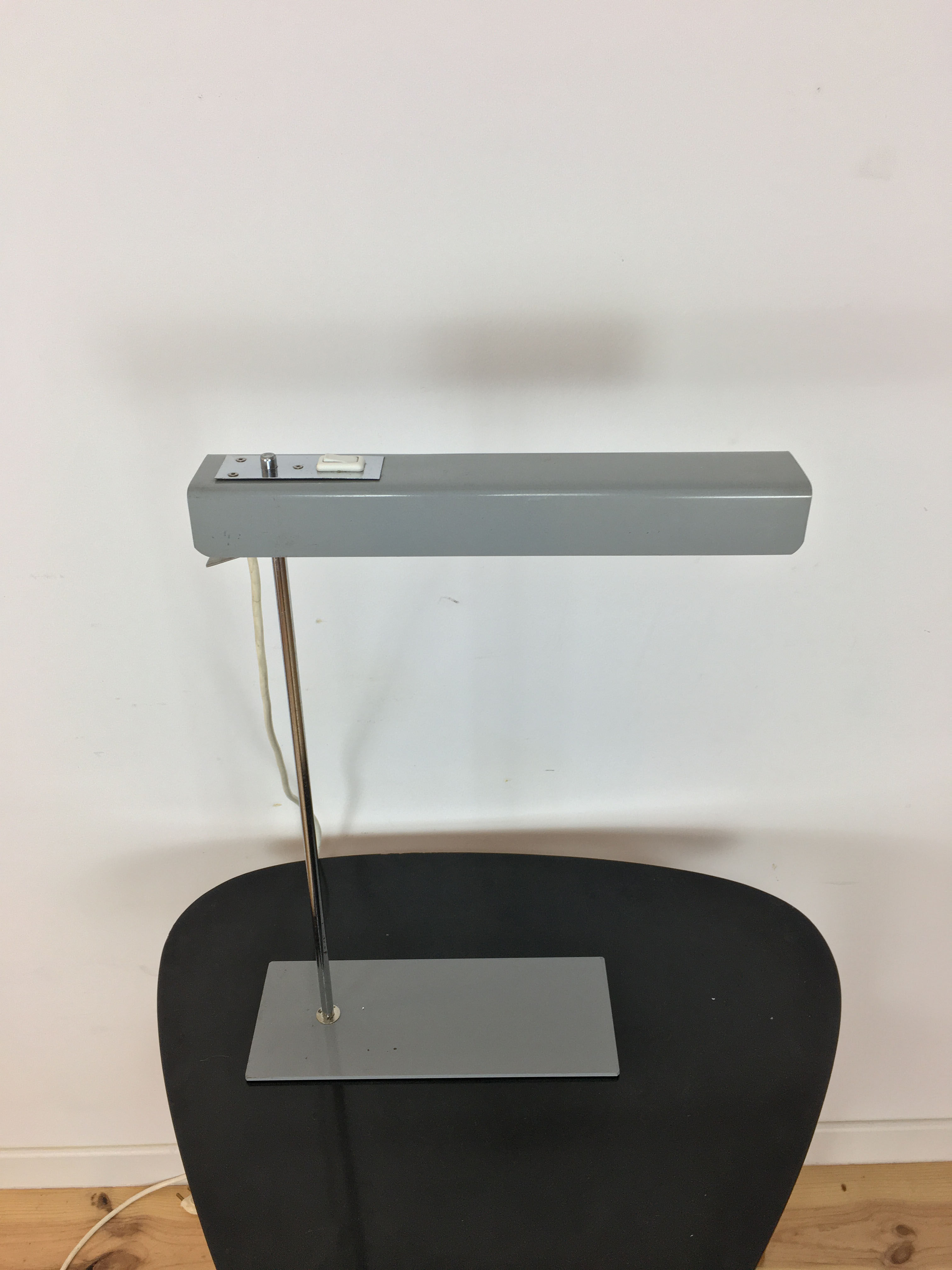 Fold and chrome sheet office lamp, 50s