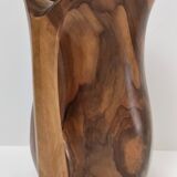 Sculptural pitcher olive wood design 60s
