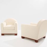 Jacques Adnet pair of modernist club armchairs in rosewood 1931