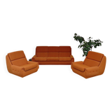 Complete orange salon JITONA in Atlantis Space Age style from the 1970s.