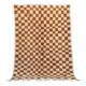 Berber rug in brown and beige check pattern - 206 x 154 cm