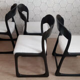 Suite of 4 Baumann "Sleigh" chairs - 1950