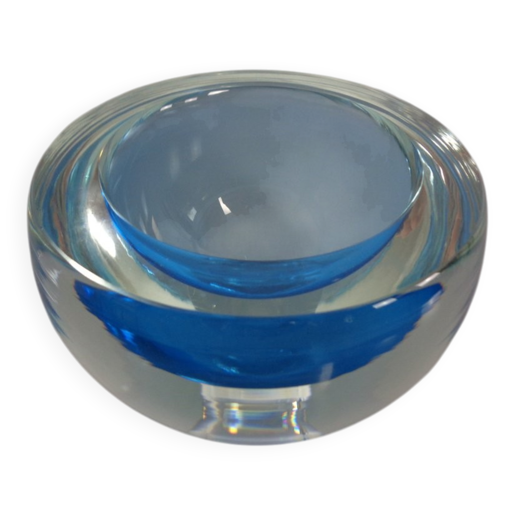 Large Sommerso Murano Glass Bowl by Flavio Poli, 1960s