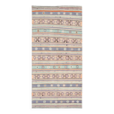 Tapis vintage fait main, orange pâle et vert, 6 x 12 pouces, 174 x 359 cm