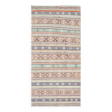 6x12 Pale Orange Green Handmade Vintage Rug, 174x359Cm