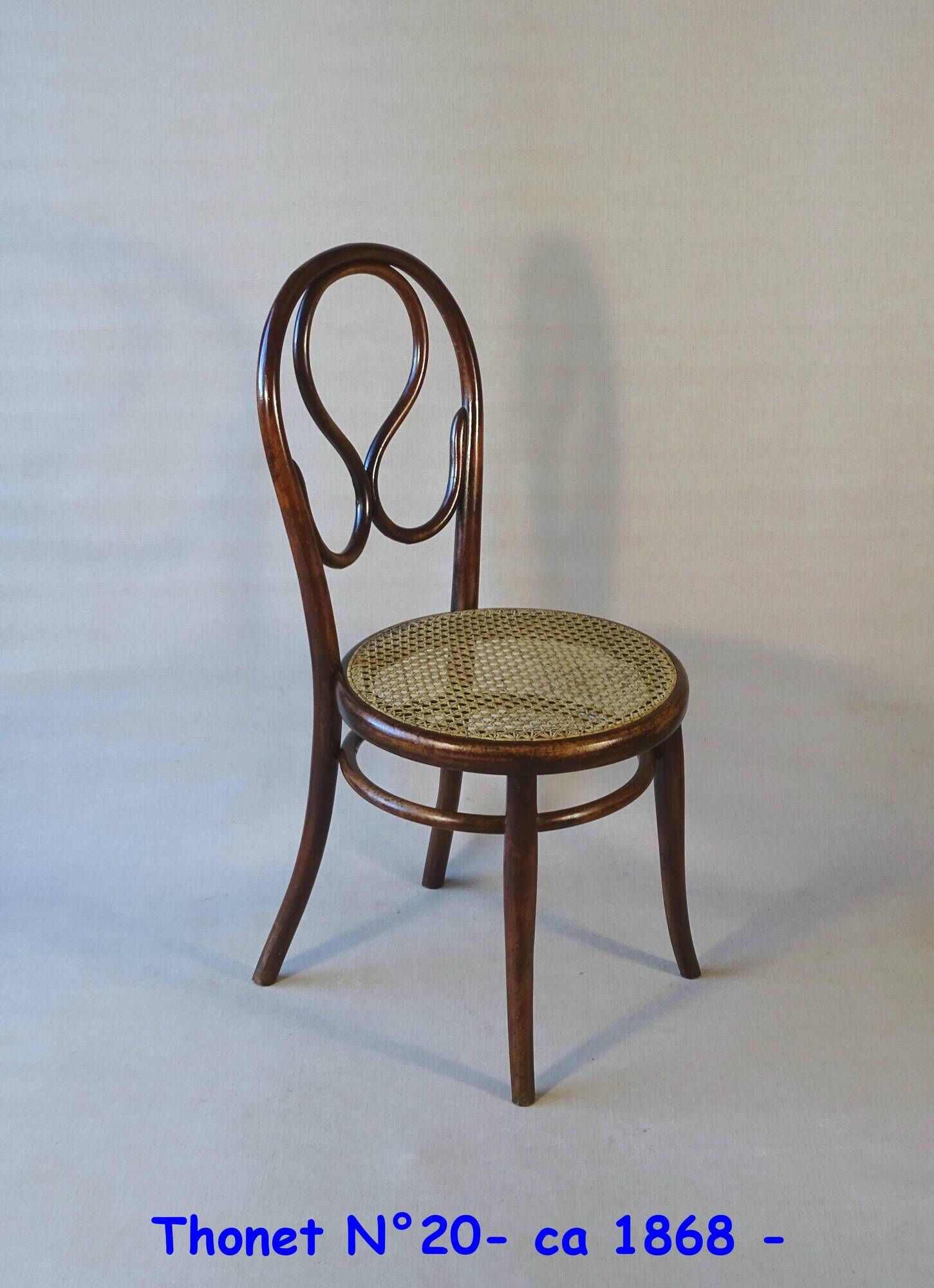 Thonet bistro chair N°20 ca 1868 new canework - rare model from this period -