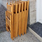 Series of 6 folding chairs canned