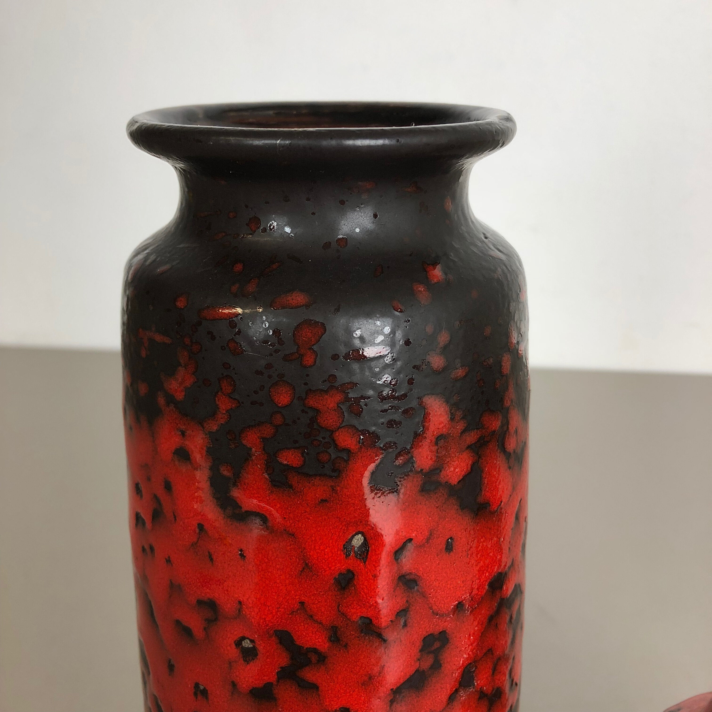 Set of two pottery fat lava vases "multi-color" by Scheurich, Germany, 1970