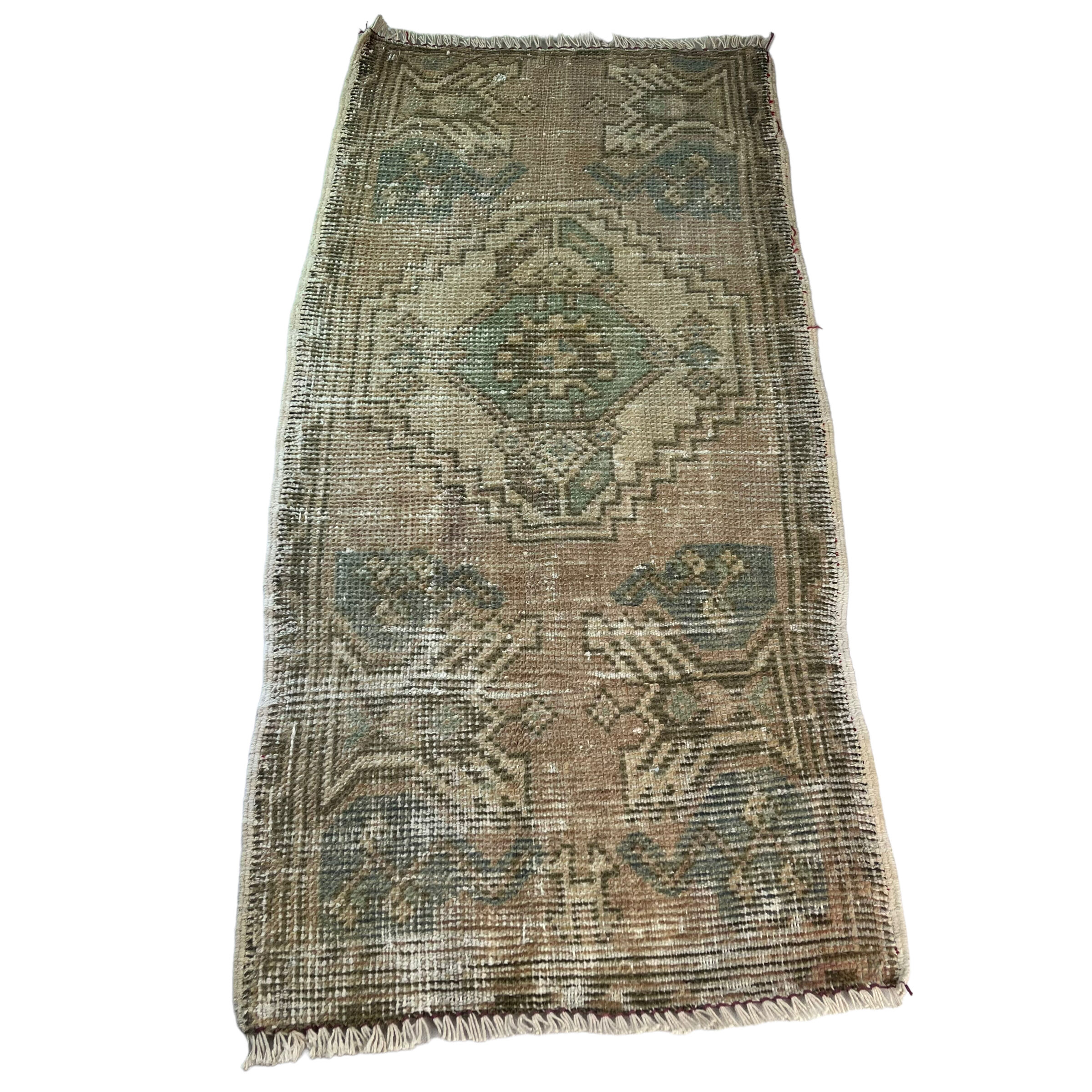 Vintage turkish pastel rug , 97 x 50 cm