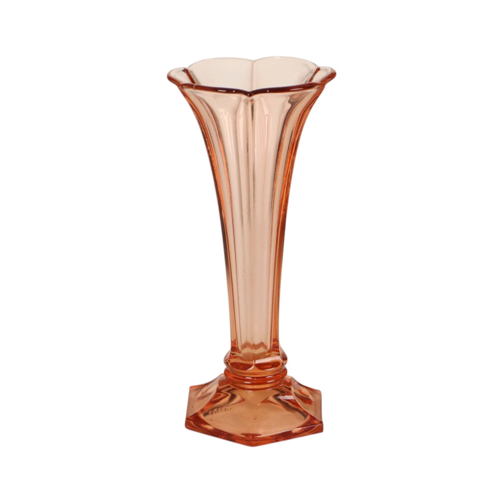 Pink Rosaline Art Deco Vase VSL Luxval Americain 23cm