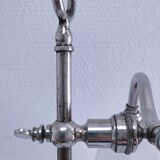 Art Deco lamp with chrome metal and opalescent glass.