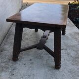 Very beautiful solid wood coffee table with pretty sculpture