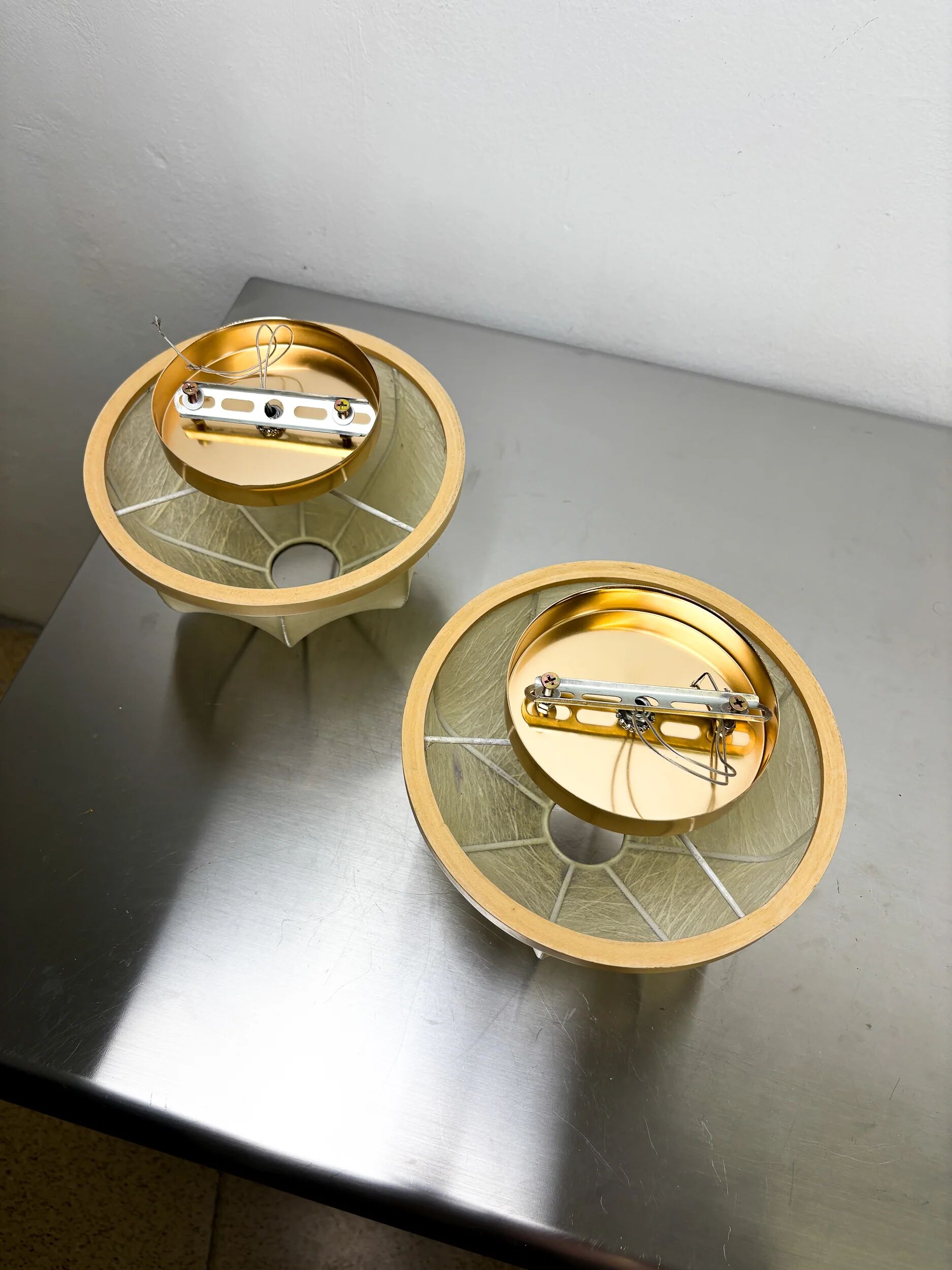 Pair of Italian "Cocoon" wall lights, 1970s