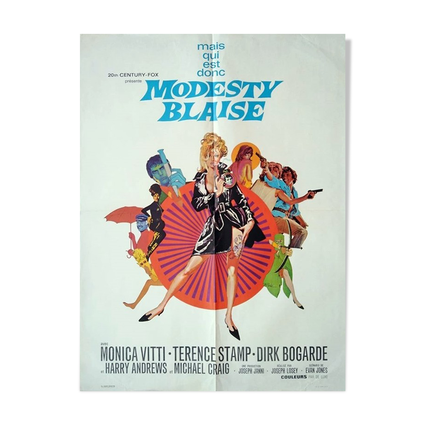 Original vintage modesty Blaise Bob Peak poster  1966