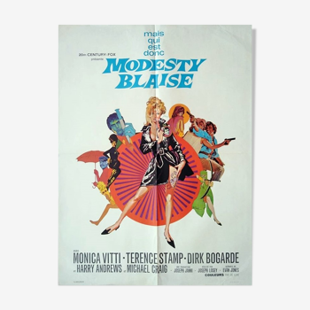 Affiche originale 1966 vintage Modesty Blaise Bob Peak