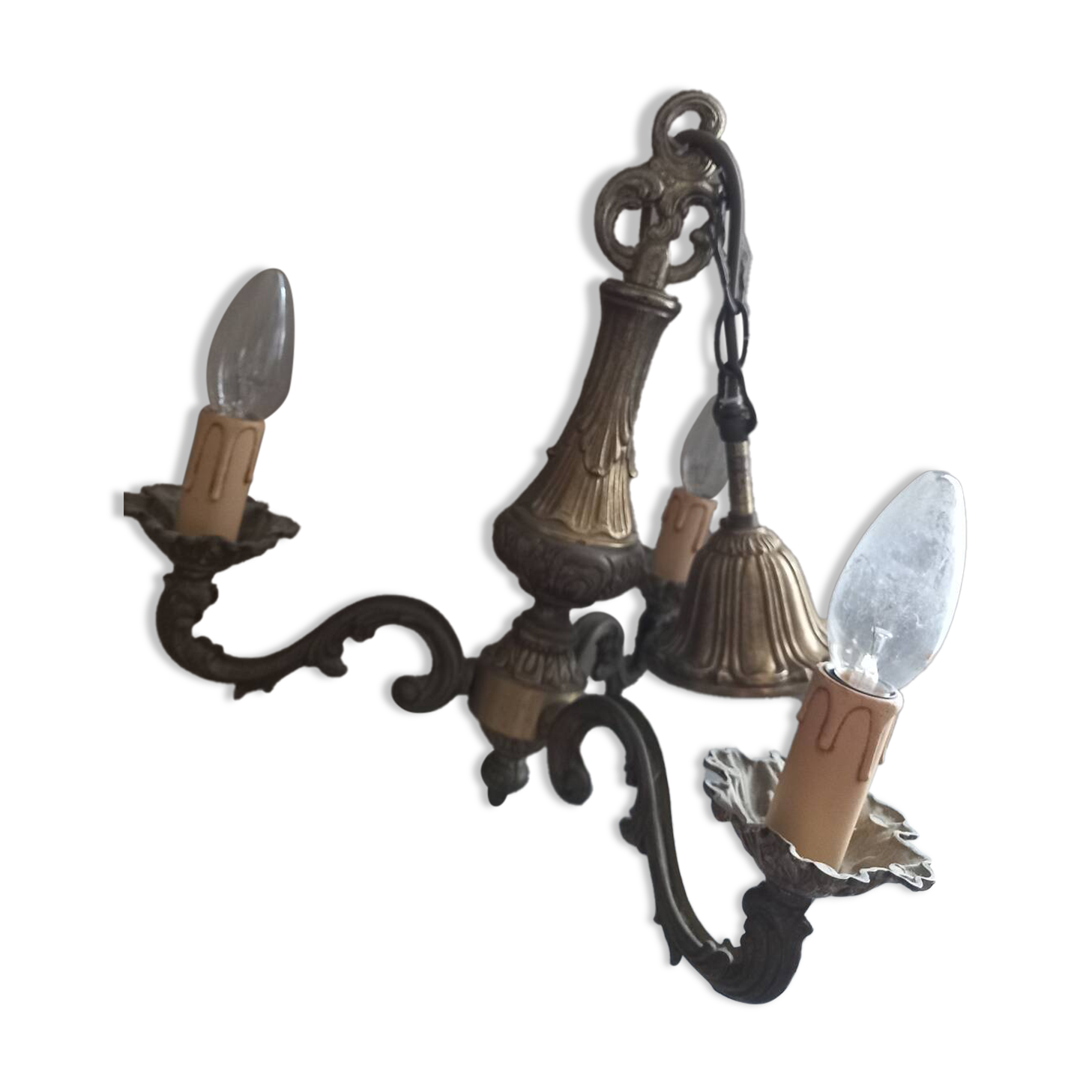 Bronze chandelier.