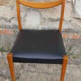 6 scandinavian chairs vintage beech and skai