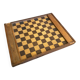 Double-Sided Wooden Checkers + Chess Game Board + Vintage Squares #D62