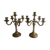 Pair of gilded bronze chandeliers