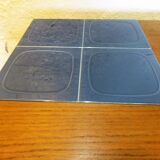 Coffee table in ceramic wood and metal vintage 1960.