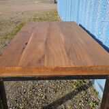 Industrial teak and metal table