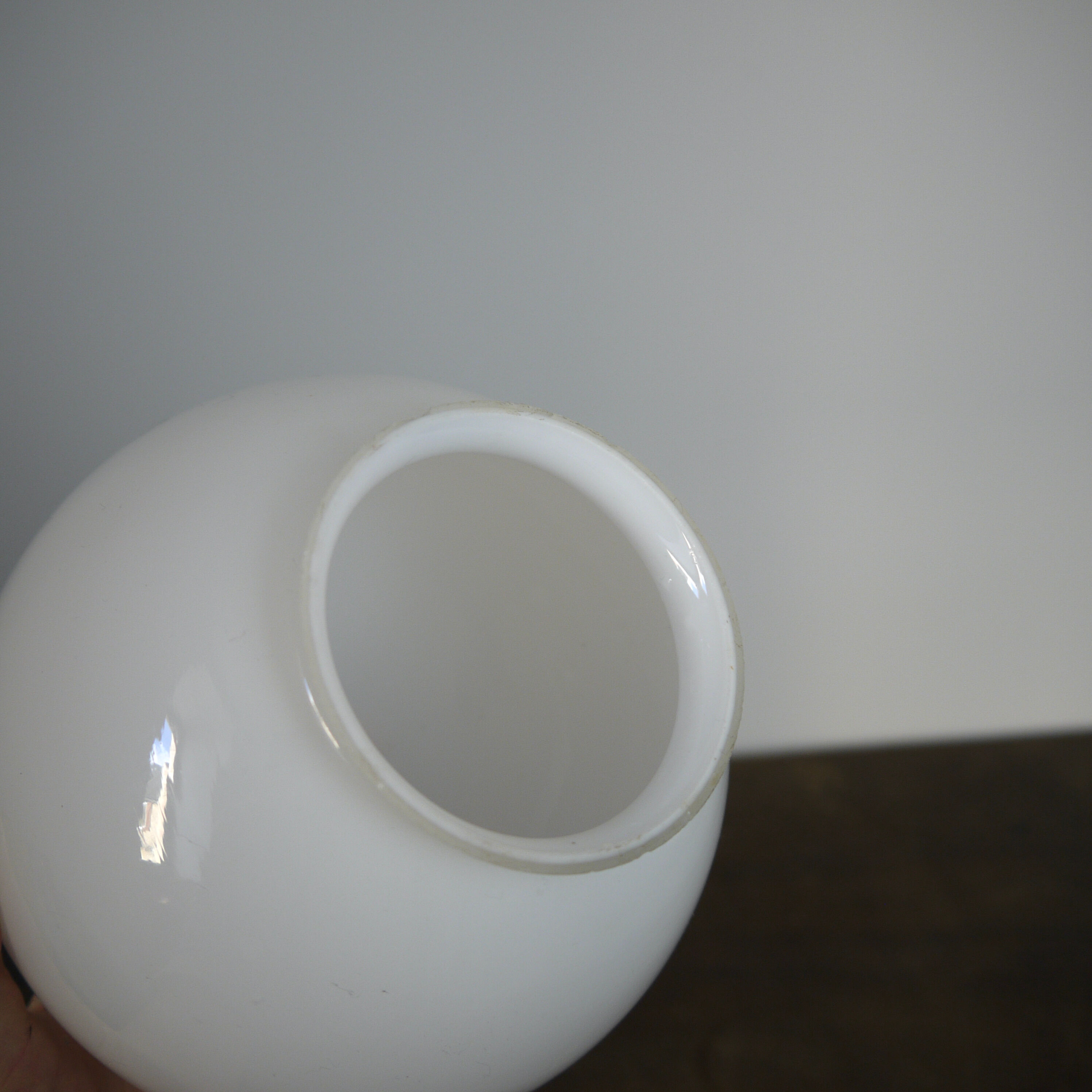 White glass globe '13