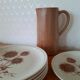 6 assiettes en grès Sarreguemines motif "chardons"