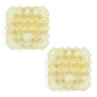 Pair of Bubble Glass Wall Lights by Helena Tynell for Limburg, 1970s