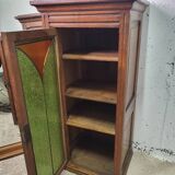 Meuble d'appoint ancien vitrail