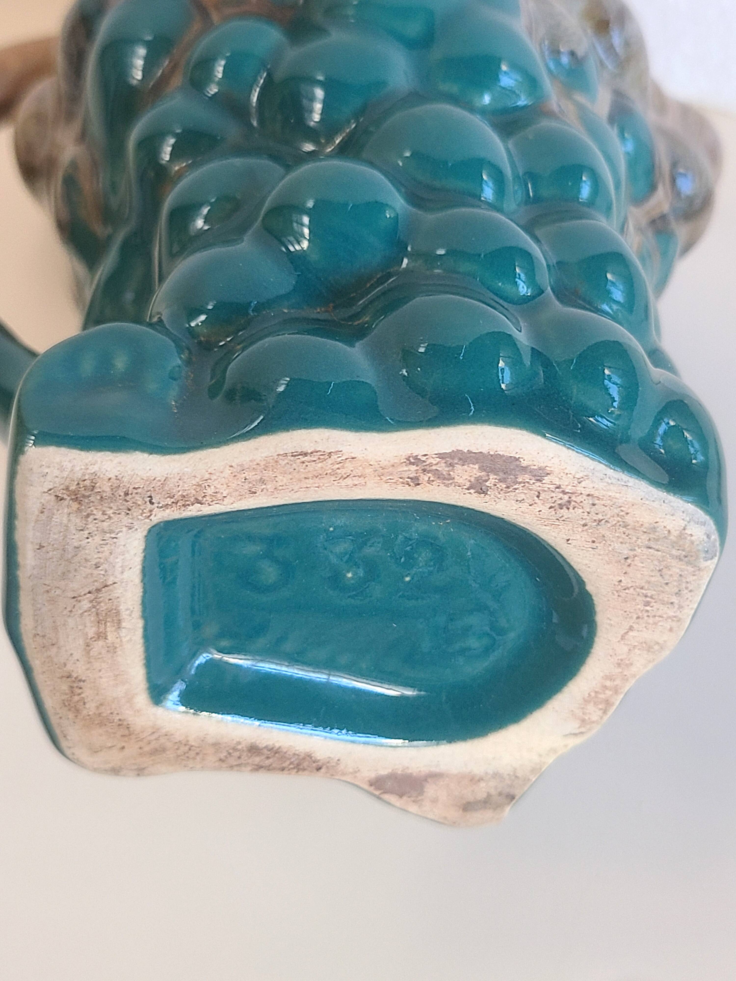 Carafe bottle grape barbotine ALPHO art deco