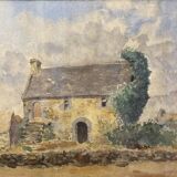 Old painting, landscape of Brittany, signed and dated 1931