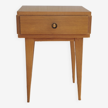 Vintage blond oak bedside table