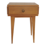Vintage blond oak bedside table