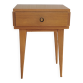 Vintage blond oak bedside table