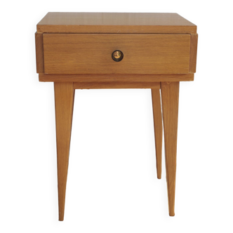 Vintage blond oak bedside table