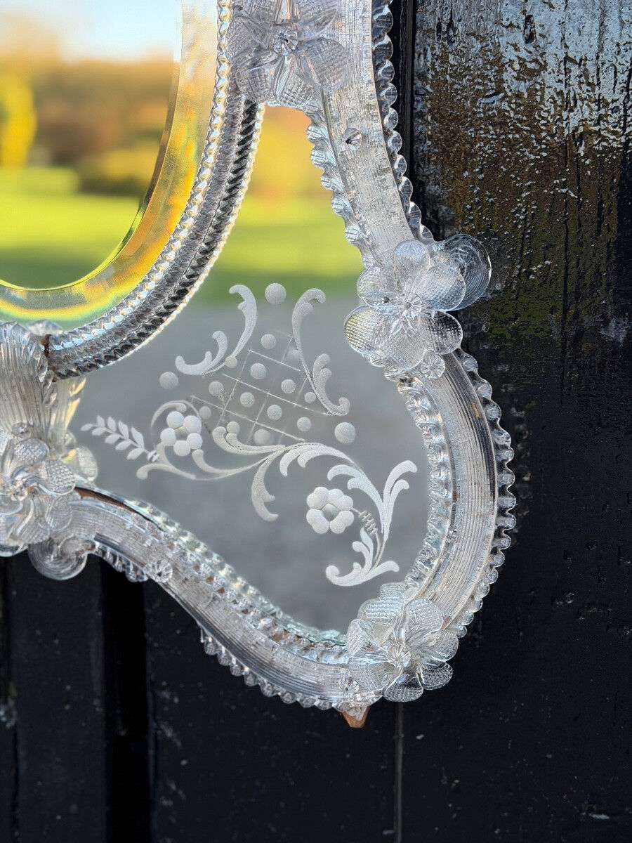 Venetian mirror made of Murano glass, circa 1950.