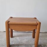 Vintage solid elm bedside table