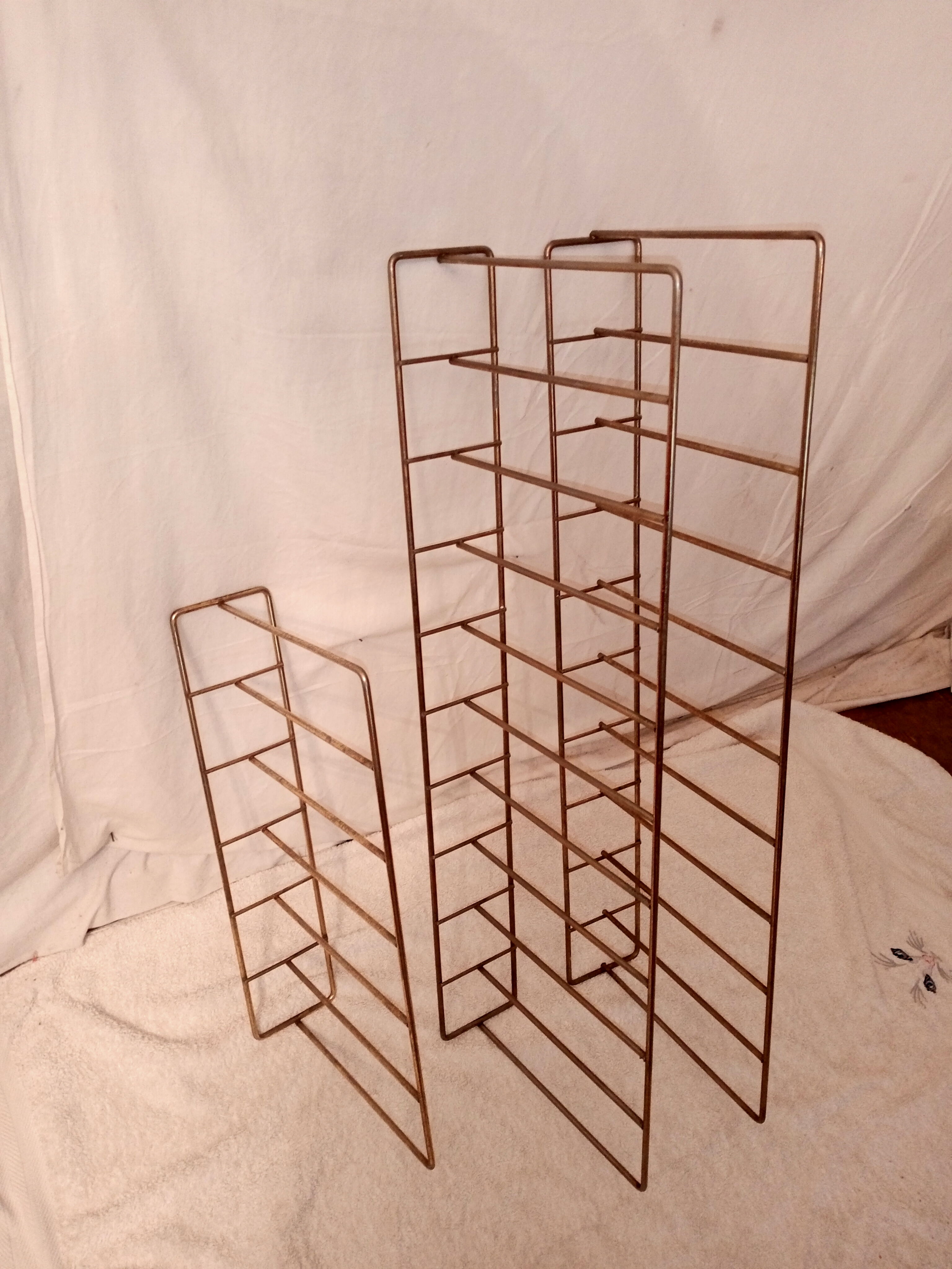 Vintage brass shelves