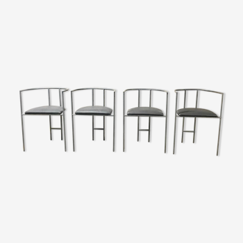Rodney Kinsman Series of 4 Postmodern Chairs, Bieffeplast 1980