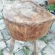 Table d'appoint rustique ancien billot de ferme