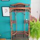 Antique rattan and bamboo coat rack
