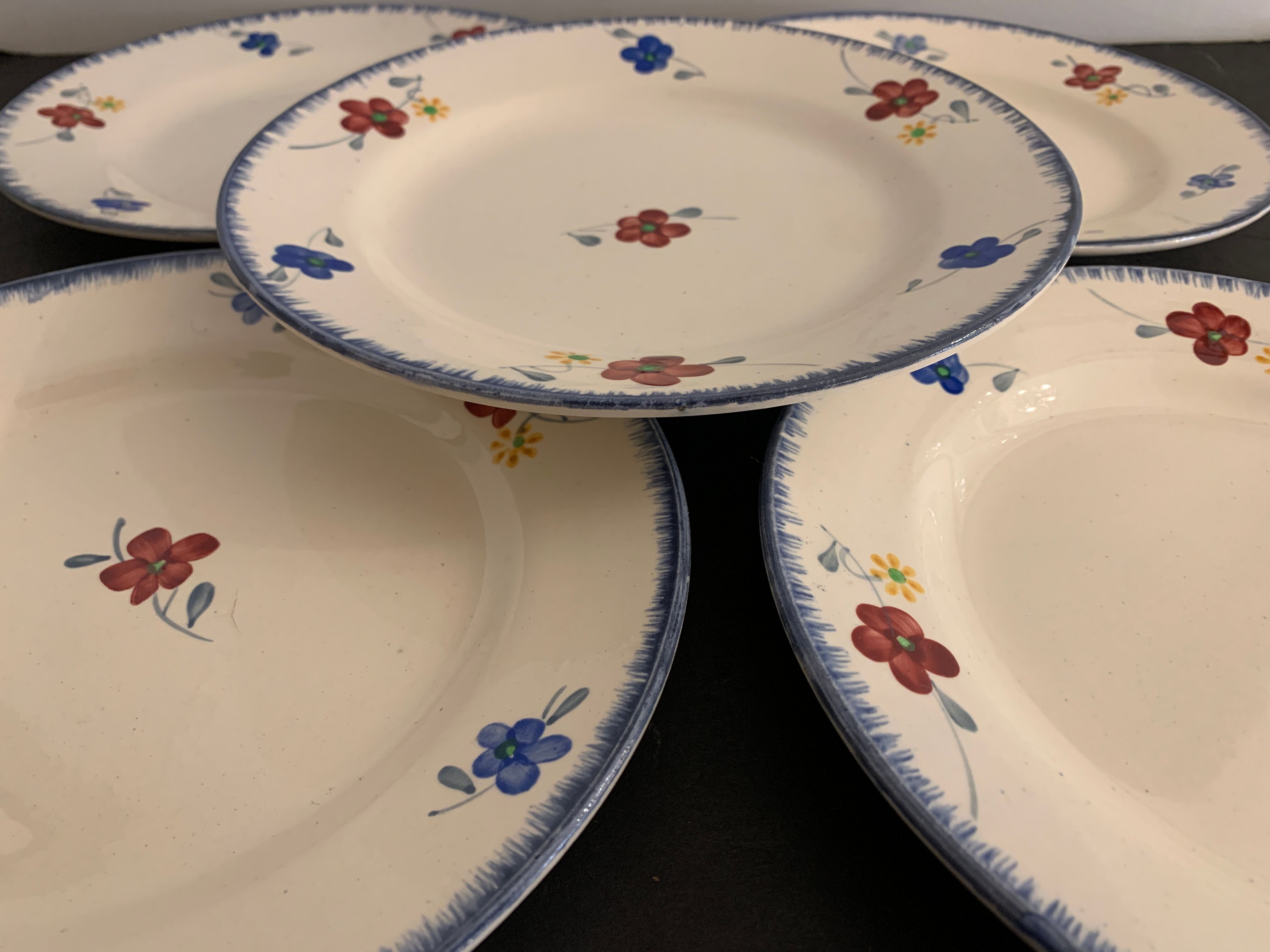 5 flat plates Mary Lou, Digoin Sarreguemines