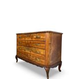 Italian art deco burl walnut chest of drawers, 1930s/1940s