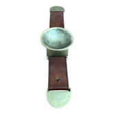 Mid-Century Bronze and Leather Armrest Bowl or Ashtray, 1960s