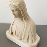 Vintage Virgin Mary plaster bust stamped