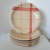 Set de 6 assiettes décor torchon