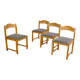 4 Vintage Elm Chairs 1970/1980, 4 seats in solid blond wood