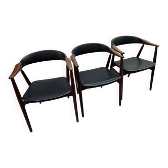 Lot de 3 fauteuils 213 Th. Harlev