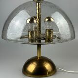 60s 70s table lamp by Doria Leuchten Germany glass brass Space Age