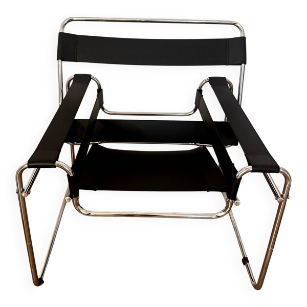 Fauteuil / Chaise type Vassily de Marcel Breuer modèle B3 vintage (Wassily)